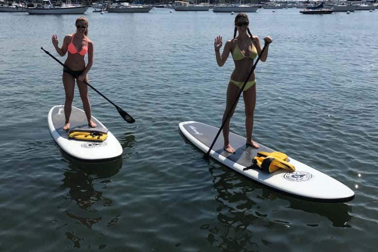 Fazendo paddle surf em Miami